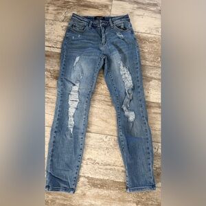 Judy Blue Straight Leg Jeans - Medium Blue